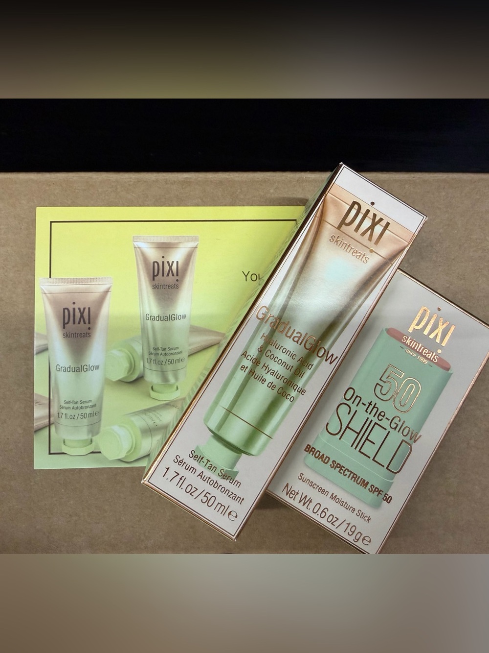 Brand new nwt pixi beauty gradual glow & on the glow shield